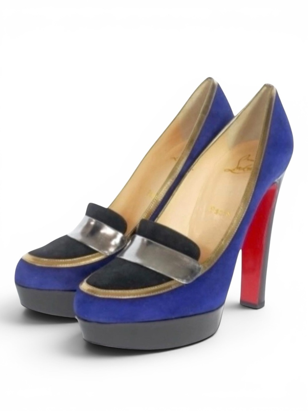 Christian Louboutin Blue Suede Pumps